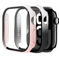 Verre trempé + étui pour Apple Watch 40mm 41mm 42mm 44mm 45mm 46mm protecteur d'écran housse de protection PC iWatch 10 8 7 9 6 SE 5 4 1