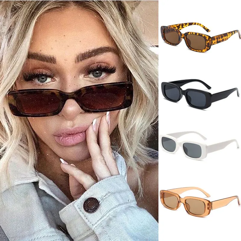 Kleine Sonnenbrille mit quadratischem Rahmen, Vintage-Mode, schmaler quadratischer Rahmen, UV400-Schutz, Autofahrerbrille_voghion.com