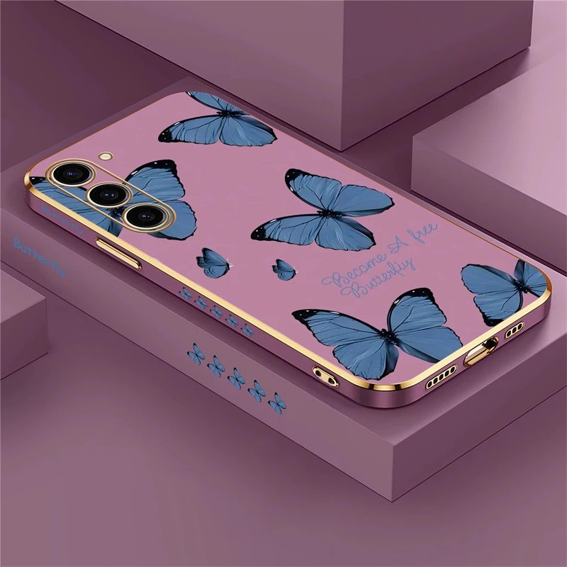 Elegant Butterfly Plating Soft Phone Case Cover