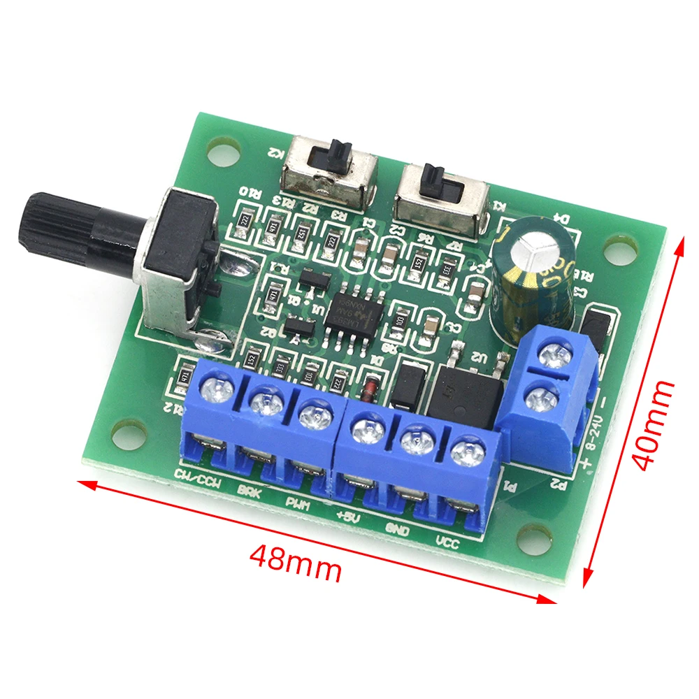 Description Picture 4 of itemDC8-24V Brushless DC Motor Speed Controller Driver PWM Speed Control Board Pinpoint Regulator Forward And Backward Control 18KHz