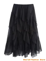 Volants irréguliers gâteau jupe plissée gâteau femmes jupe taille haute Faldas Mujer japon Style éléganr jupes printemps été 2025 6