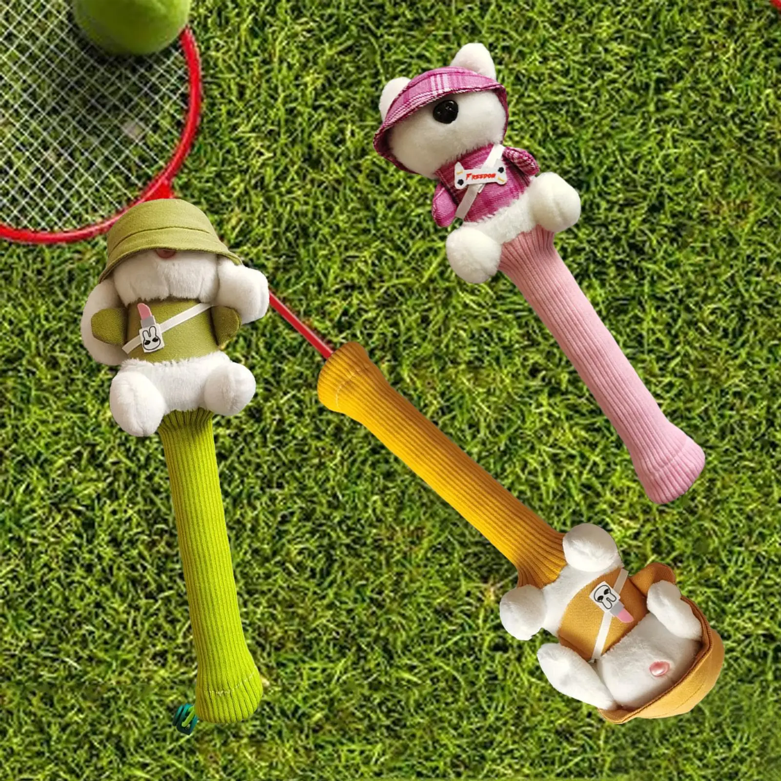 Badminton Racket Handle Cover Badminton Racket Grip Universal Plush Doll