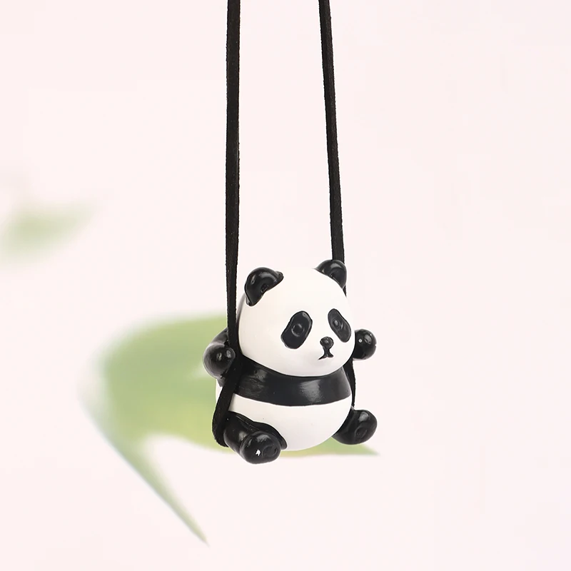 자동차 인테리어 펜던트, 귀여운 애니메이션 팬더 자동차 백미러 펜던트, 걸이식 장식품, 스윙 인형, 자동차 장식, 1PC