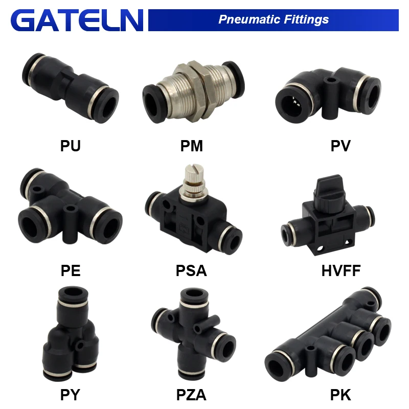 Raccordo Pneumatico Connettore Per Tubo Giunto A Sgancio Rapido 4 6 8 10 12Mm Pu Pv Pe Hvff Py Pza Pk Pm Psa Connettori Per Tubi