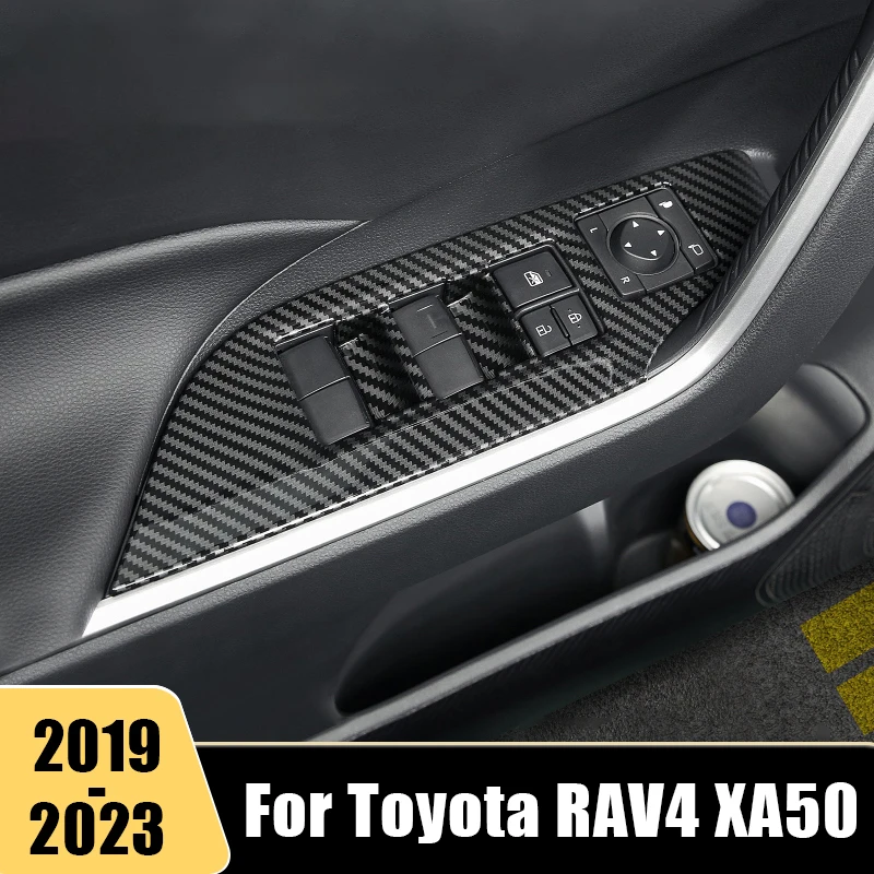 

For Toyota RAV4 XA50 XA 50 2019 2020 2021 2022 2023 RAV 4 Car Door Window Switch Buttons Covers Armrest Panel Interior Accessori