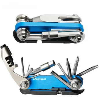 Bicycle Repair Tool Kit Multi 14 in 1 Alloy Steel Maintenance Tool Set Cross Screwdriver Chain Cutter 1
