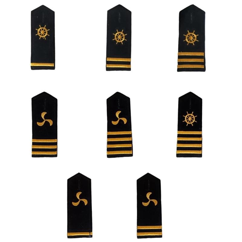 Captain Epaulets Uniform Epaulet with Bars for Sailor Captain Cosplay Costume Shoulder Epaulets silver epaulets
