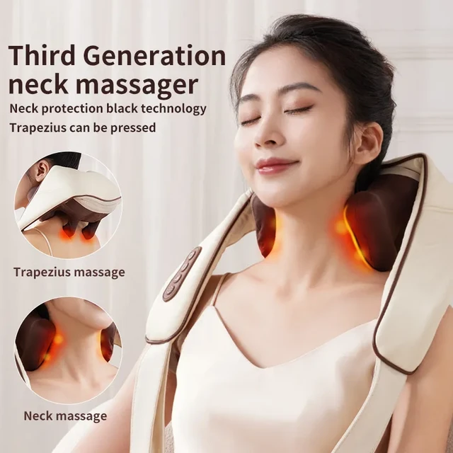 Neck and Back Massager with Soothing Heat Electric Deep Tissue 3D Kneading  Massage Pillow for Shoulder Leg Home Office Car Use - AliExpress