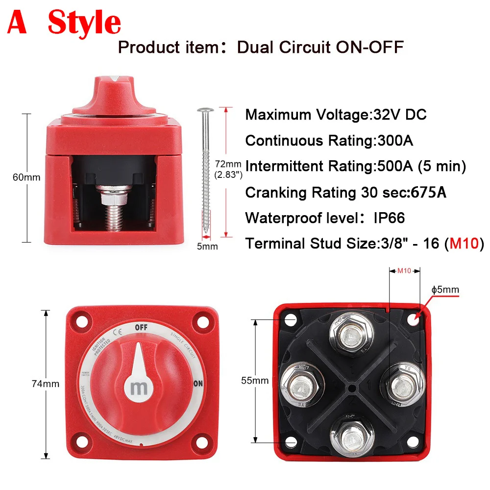 Interruptor Rotativo para Camper RV Truck Boat Caravan