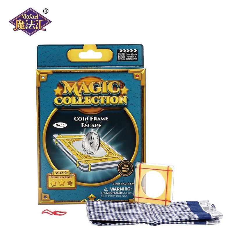 

MOFAHUI Funny Magic Coin Escape Through Box Magic Tricks Props Illusion Magic Magician Game For Magicians Magic Toys