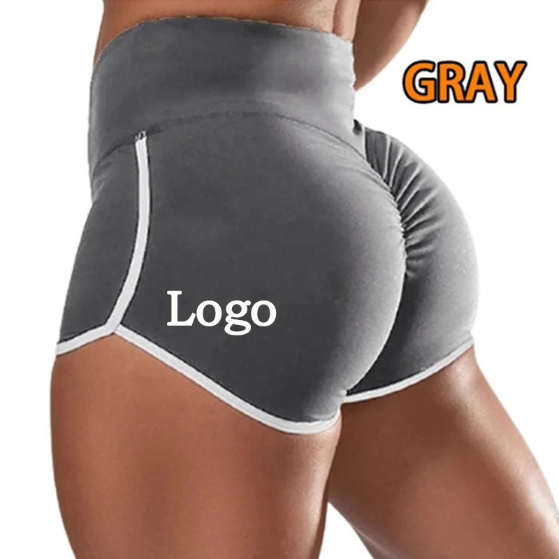 Description Picture 5 of itemCustom LOGO Women Shorts High Waist Fitness Sports Breathable Push Up Leggings Gym Running DIY Female Yoga Shorts S-5XL