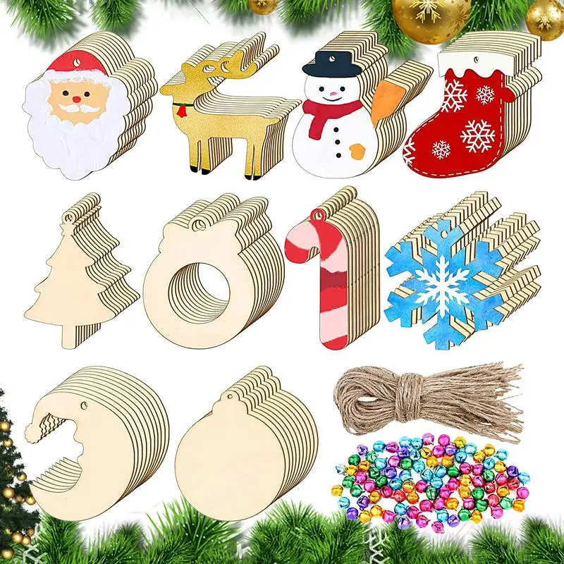

Unfinished Wood Christmas Ornaments DIY Blank Wood Ornament Slices Crafts Decorations Festive Unfinished Wood Cutouts Christmas