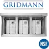 GRIDMANN 3 Compartment Stainless Steel Bar Sink, NSF Commercial Kitchen Underbar Sink with 10" L x 14" W x 10" D Bowls 3