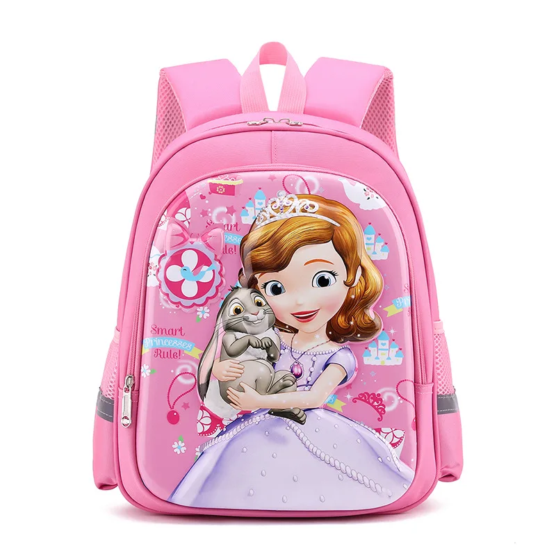 Disney Frozen Sofia School Bag For Girls Elsa Anna Grade 1-3 Primary Student Shoulder Orthopedic Backpack Large Capacity Mochila