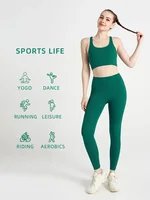 Été nouveau 2 pièces vêtements de Yoga survêtement pour femmes athlétique dos croisé haut de Yoga en Nylon femmes soutien-gorge de sport Leggings Pilates Fitness 4