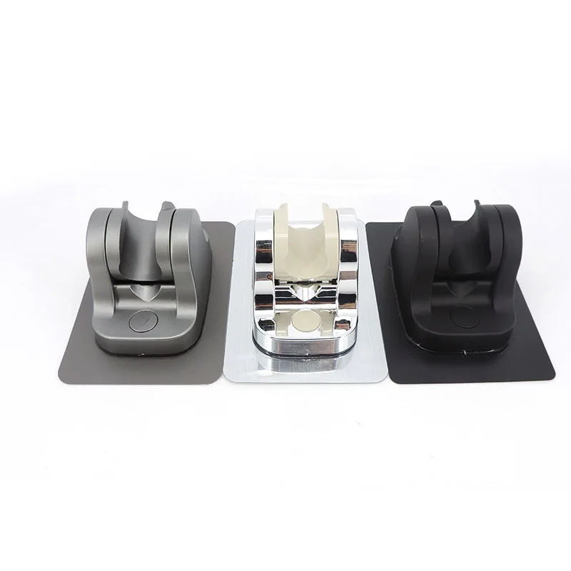 

black silver Adjustable Self-Adhesive Shower arm Head Holder Wall Mounted ABS Fixed Base Plate Bracket for Bathroom Accessories