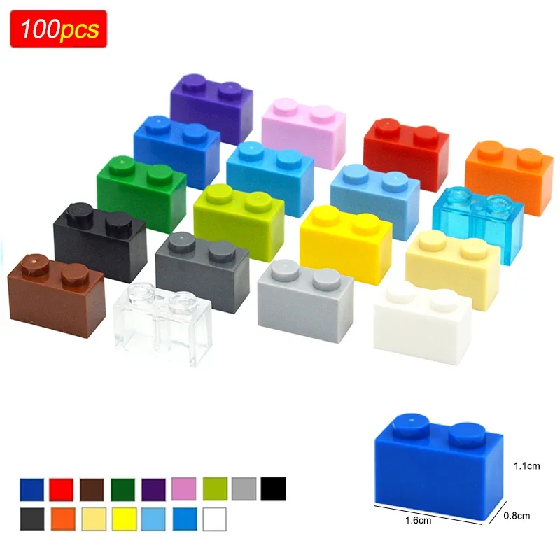 Construction blocks Building blocks 100pcs Bricks Compatible 3004 1x2 Dots DIY Building Blocks Thick Figures Brick Educational Creative Construction Toys For Kids