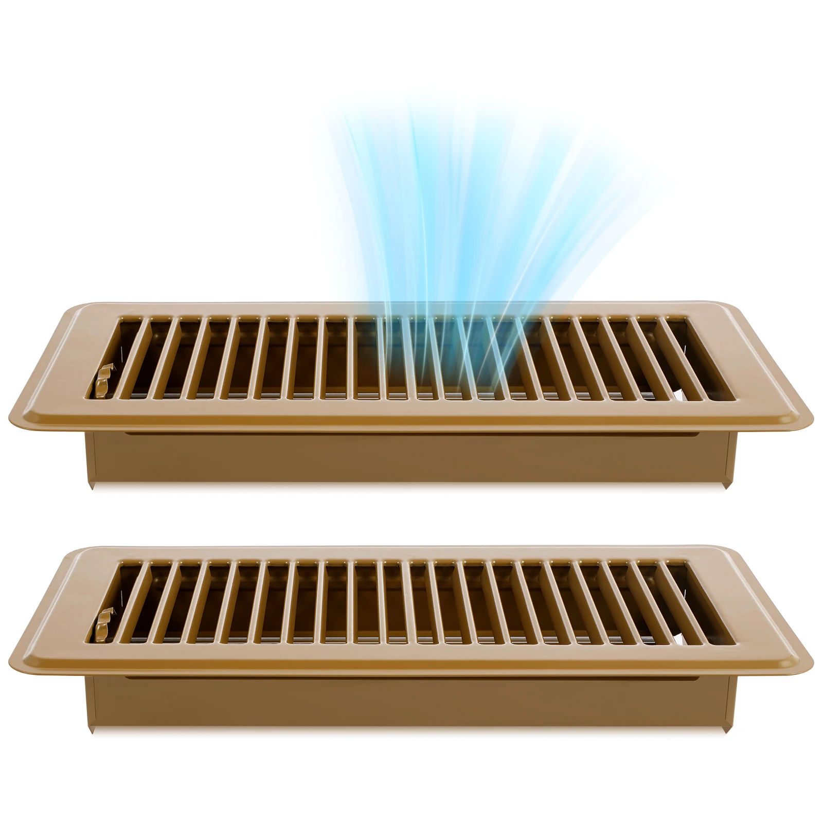 2Pcs Floor Vent Covers 10inch Heavy Duty Floor Register Aluminium Alloy Heat Vent Covers Rust Proof Grates Adjustable