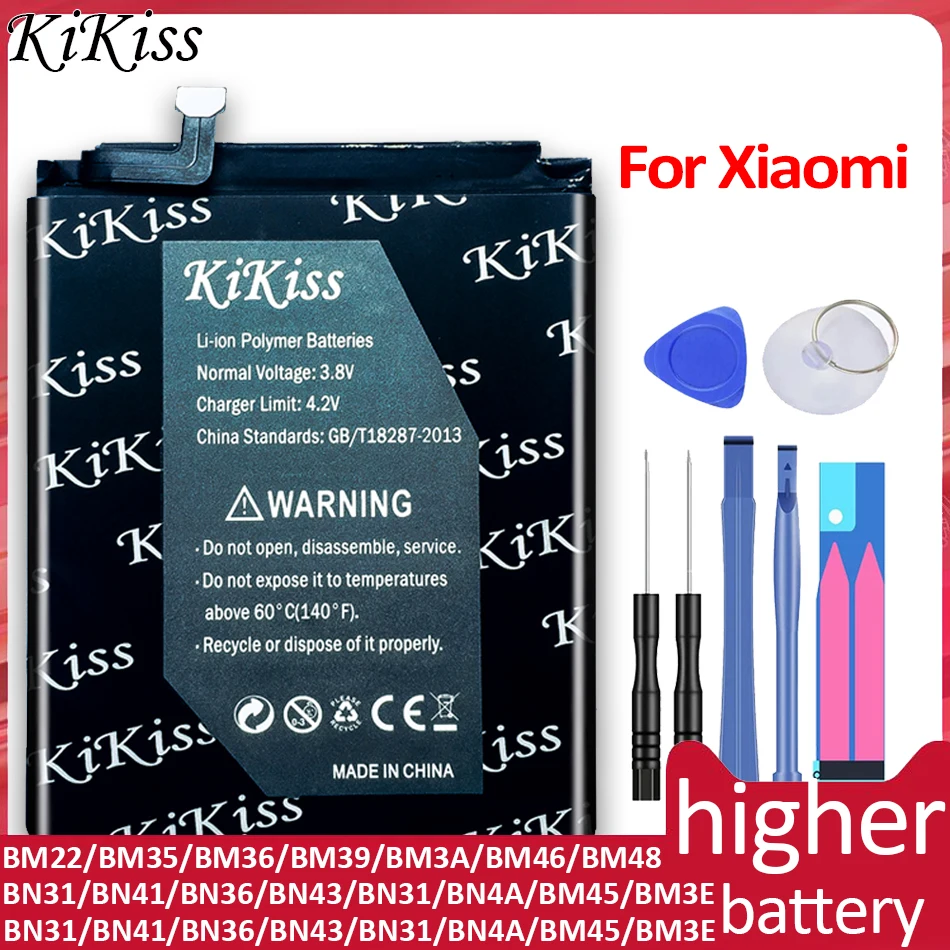 

Аккумулятор BN43 BN41 BM46 BM22 BN31 BM3L BM39 BM3E для Xiaomi Mi 4C M4c 5 5S 5X 6 8 Lite Pro 9 SE CC9 Redmi Note 2 3 7 5A Pro 4 4X