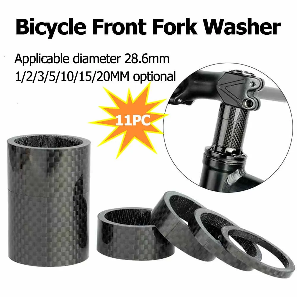 5/11/12Pieces Bicycle Carbon Fiber Washer 1 1/8" Stem washer Spacer 28