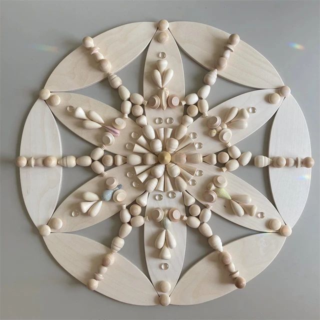 Large Size Petals Platform Open Ended Play Educational Toys Imagination Montessori Educational Wooden Toys for Kids 29x9cm 2