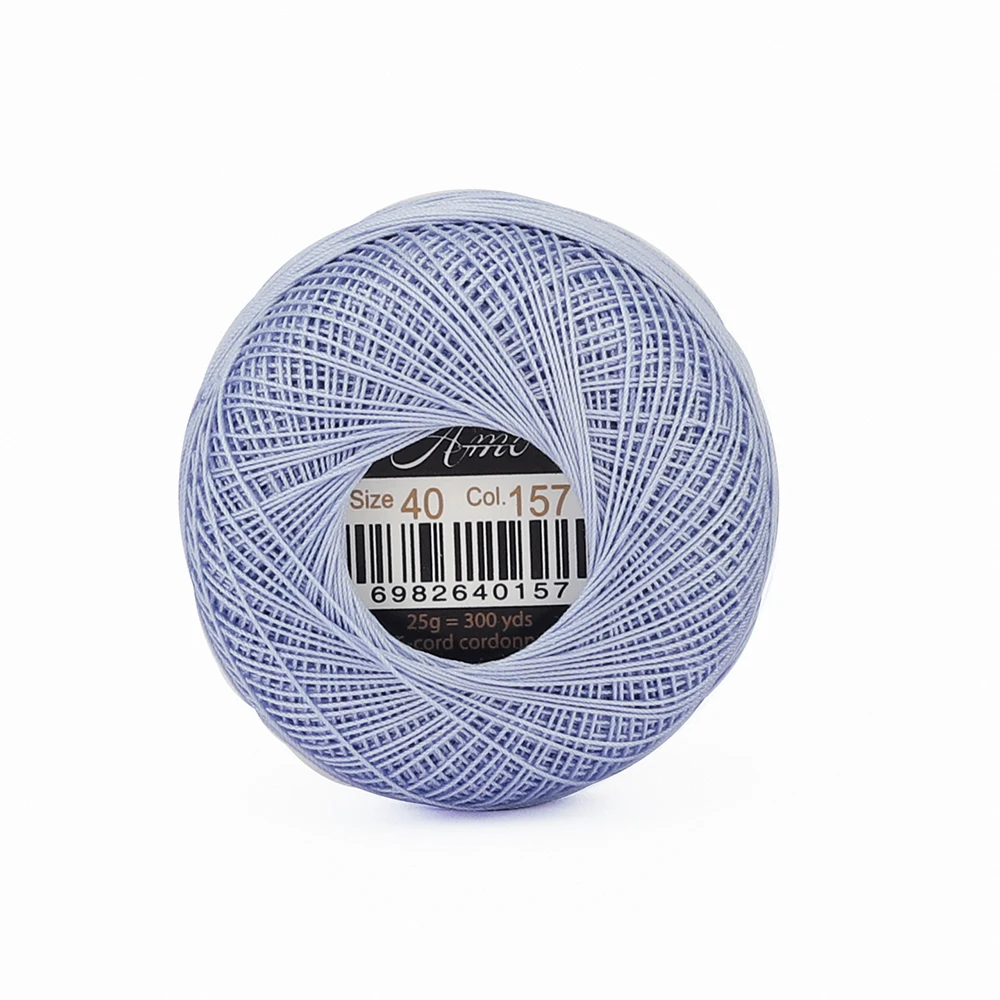 Premium 40-Size Double Mercerized Egyptian Cotton Crochet Thread – Perfect for Tatting Projects, 25g Ball, 300 Yards, Available in 56 Vibrant Colors