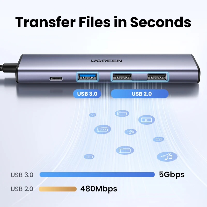 Hub Usb c 4k Hdmi 100w Adaptador Multiport para Macbook Pro Air Ipad Pro Imac Iphone 15 Pro Pro Max Xps Ugreen5 em - Imagem 5
