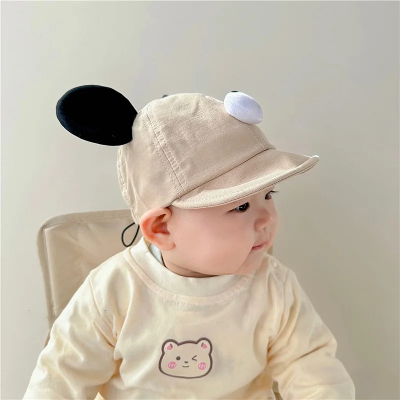 Korean Baby Cap Big Ears Infant Boys Girls Baseball Cap Soft Eaves Cotton Toddler Kids Peaked Hat Solid Color Sun Hats baseball cap baby hat kids sun hat
