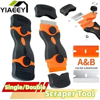 Razor Blade Scraper Double Edge Razor Scraper Remover Tool with Razor Blades for Labels Stickers Decals Squeegee Knife 1