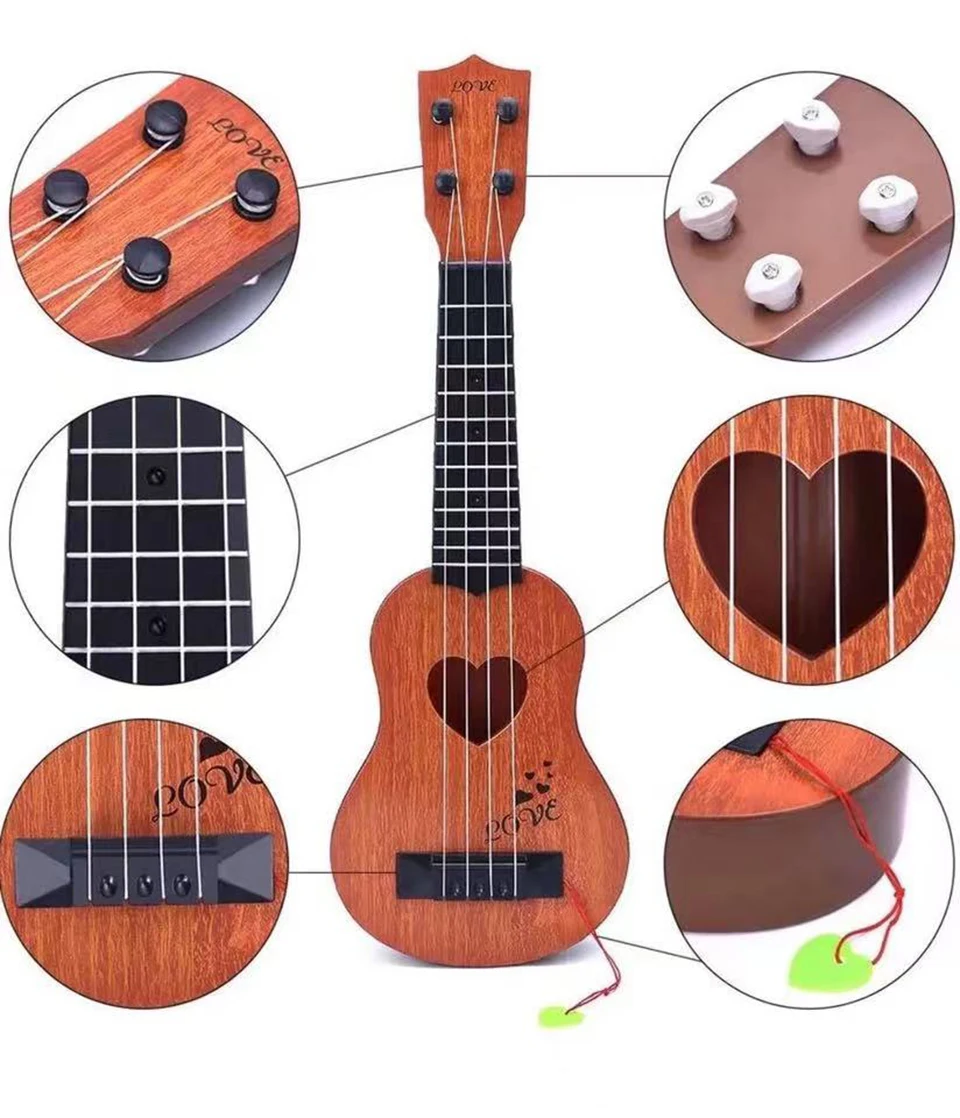Montessori 38/44CM Children Guitar Toy Can Be Used To Play Elementary Instruments Yukrili Music Toys Boy Girl Christmas Gift 6