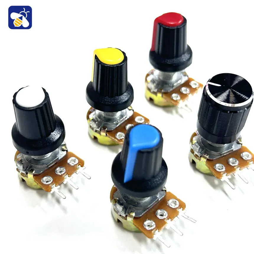 40PCS Potentiometers WH148 Single Kit Box 15MM potenciometro switch potentiometer knob Variable Resistors B5K 10K 20K 50K 100K