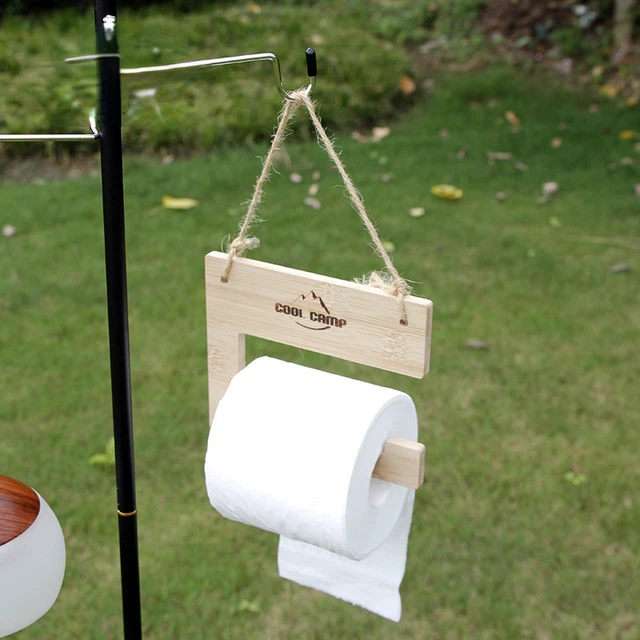 New Outdoor Camping Paper Towel Rack Napkin Solid Wood Multi