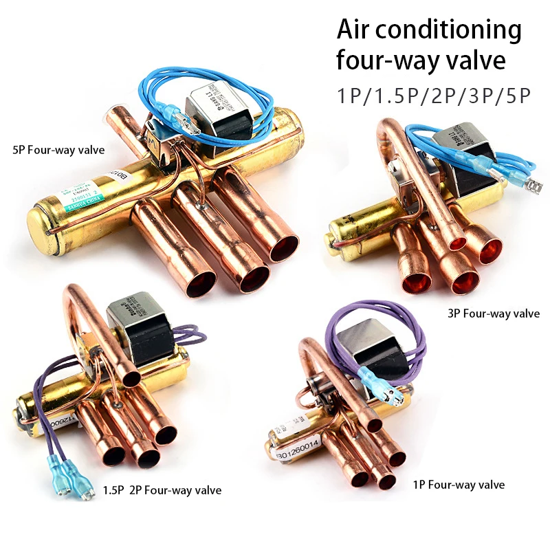Air Conditioner Four-way Valve 1P1.5P2P3P5P Air Duct Coil Parts Solenoid  Valve Cold And Heat Controller Copper Parts Refrigerati - AliExpress