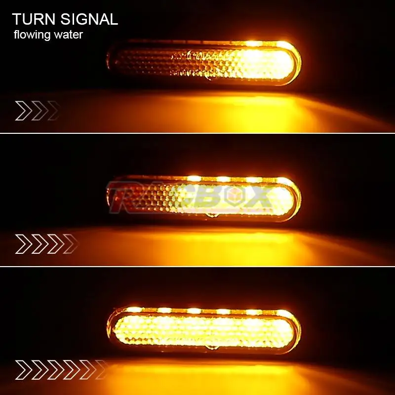 8mm 6led Motorcycle Turn Signals Light Flowing Rear Light Indicators White Amber
