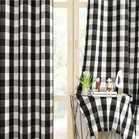 Christmas Check Plaid Curtains Semi-Blackout Windows Curtains for Bedroom Drapes in Living Room Red&green Farmhouse Home Decor 1