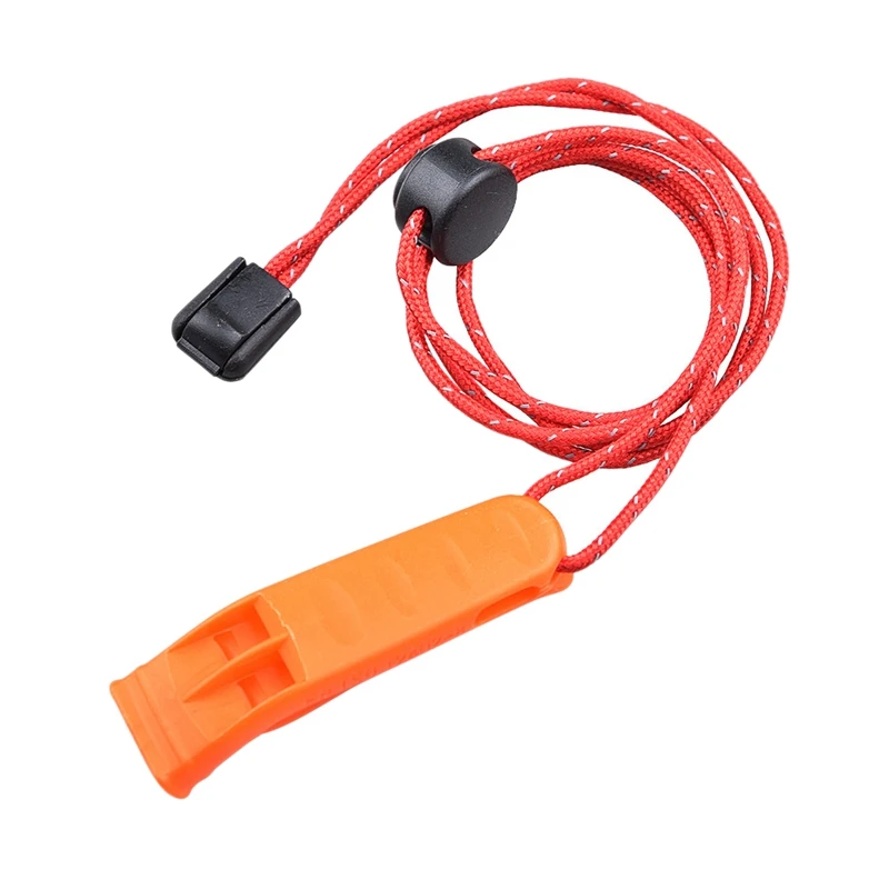 

Outdoor Survival Whistle Emergency Whistle For Camping Hiking Football Basketball Double Hole With Rope