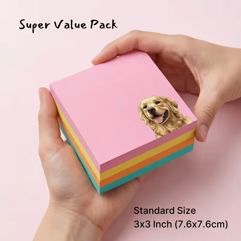 3er-Pack zufällige Packungen mit niedlichen Hunde-Haftnotizen – Corgi, Frenchie, Retriever, Pudel, Notizblöcke, Geschenk für Studenten – Detail 4