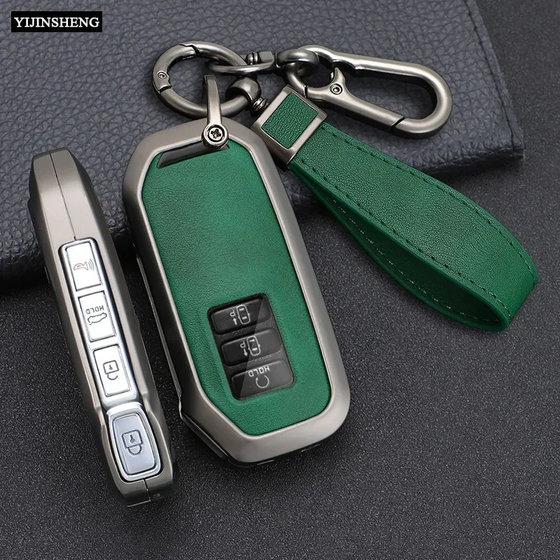 7 Buttons Zinc Alloy + Leather Car Key Case Cover For Kia Sportage Niro Hybrid Sorento MQ4 EV6 GT-Line K8 V6 For Key Case,Car Key,Car Key Shell,Key Shell