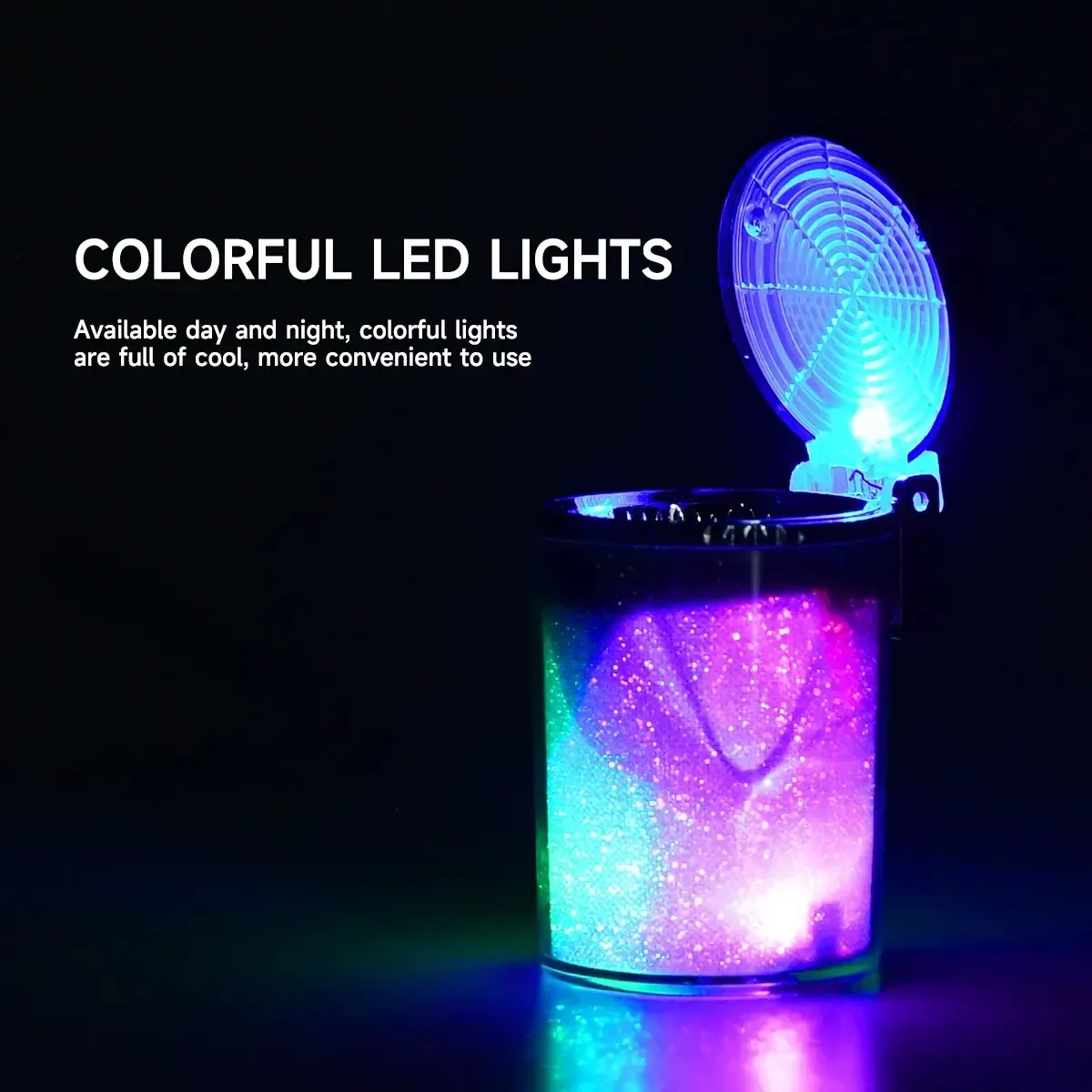 Car Ashtray with Cover LED Light car ashtray