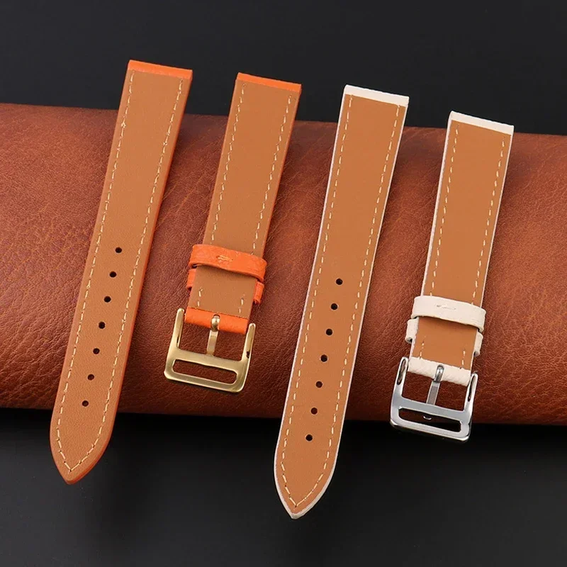 Elegant Genuine Leather Watch Strap – Fashionable & Comfortable Soft Cowhide Bracelet