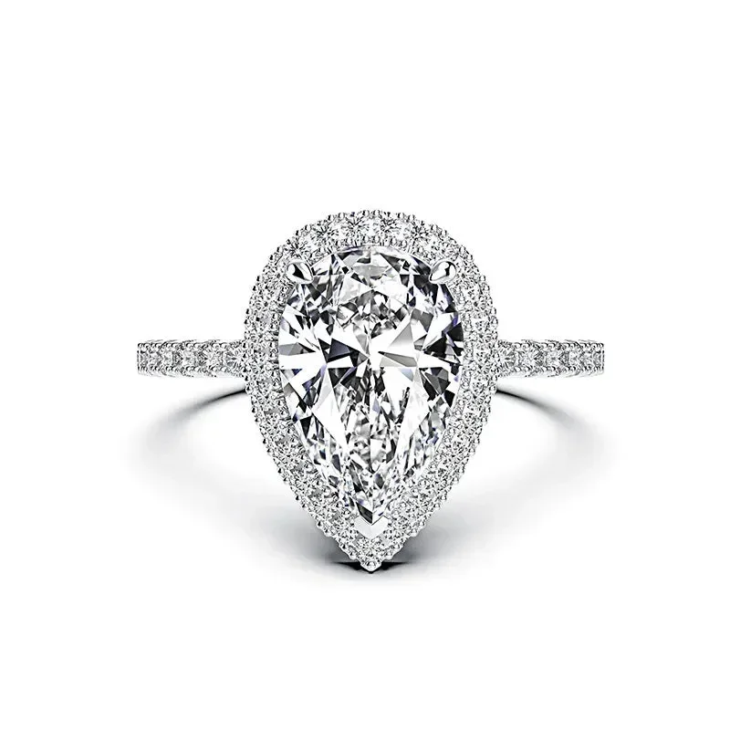 Wedding Rings Womens Ring Jewelry Rings Ring Jewelry Cubic Zircon Ring Water Droplet Shaped Zirconia Proposal Ring Lady Wedding Party Accessories Temperament Jewelry for Engagement Ceremony