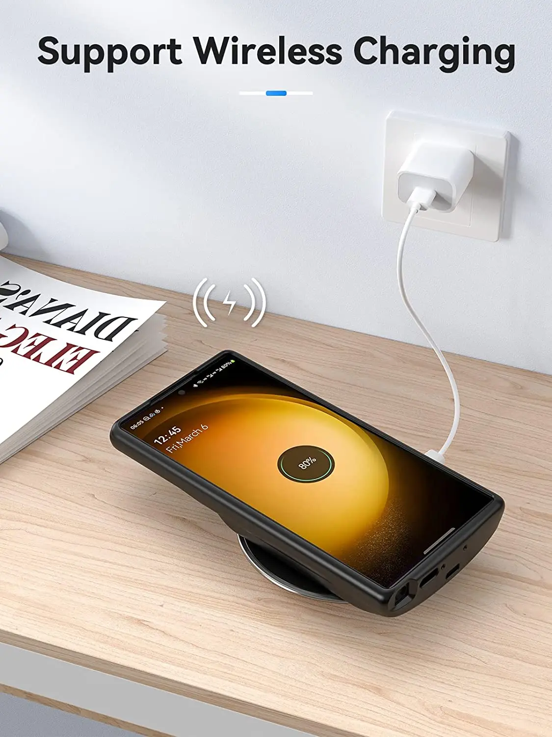 Power Bank Charger Case 10000mAh Battery Case For Samsung Galaxy S23 Ultra Wireless Charging Cover Portable Charger Power Case
