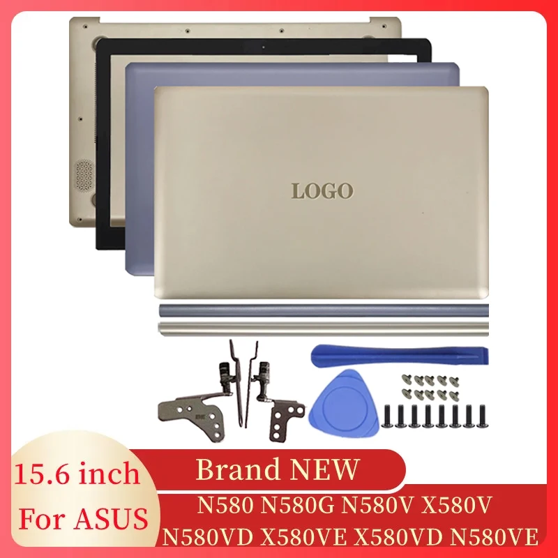 Per Asus N580 N580G N580V X580V N580Vd X580Ve X580Vd N580Ve Laptop Schermo Lcd Cover Posteriore Cornice Anteriore Cerniere Copertura Inferiore