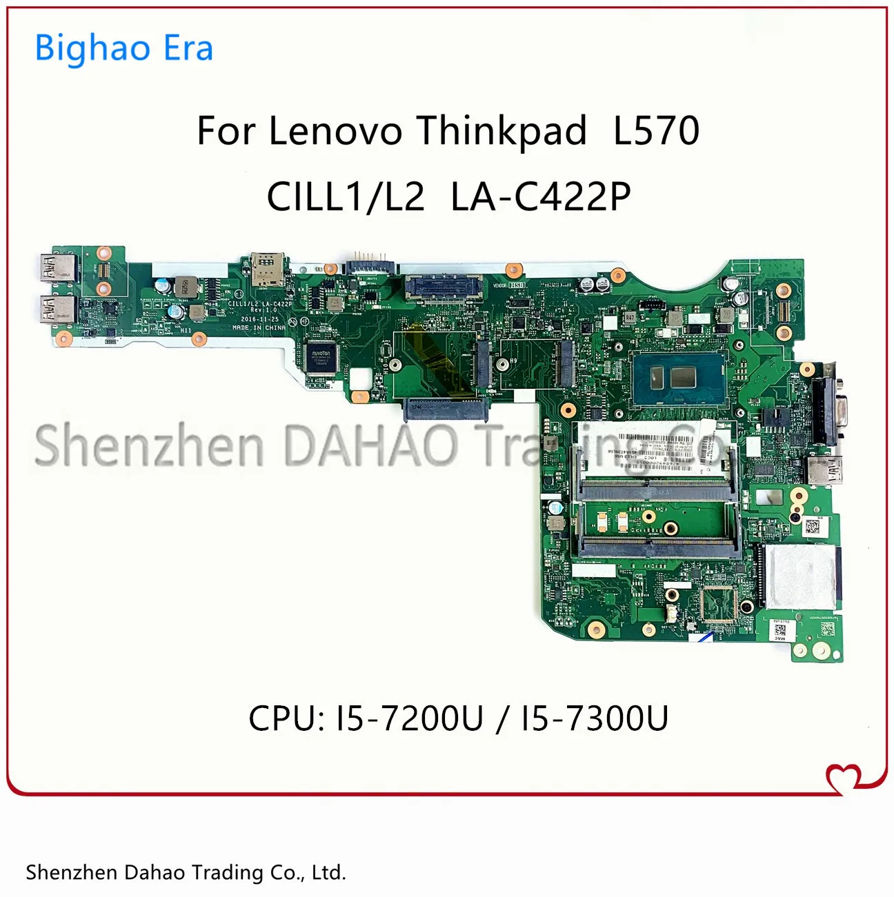 

For Lenovo Thinkpad L570 Laptop Motherboard LA-C422P Mainboard With i5-7200U I5-7300U CPU DDR4 01ER207 01ER216 01ER257 100% Test