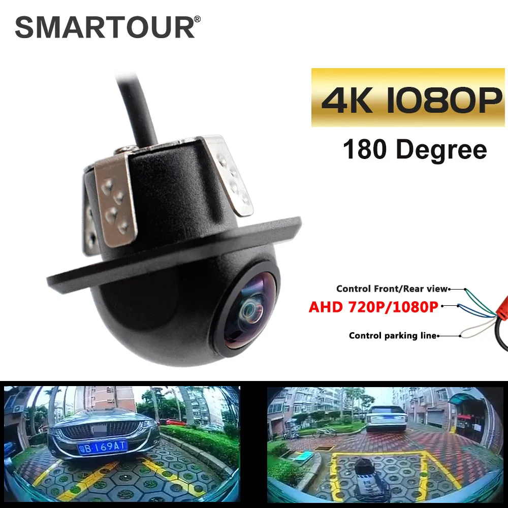 

SMARTOUR AHD 720P/1080P камера заднего вида, объектив «рыбий глаз», камера заднего вида с ночным видением, Водонепроницаемая IP68 универсальная парковочная камера