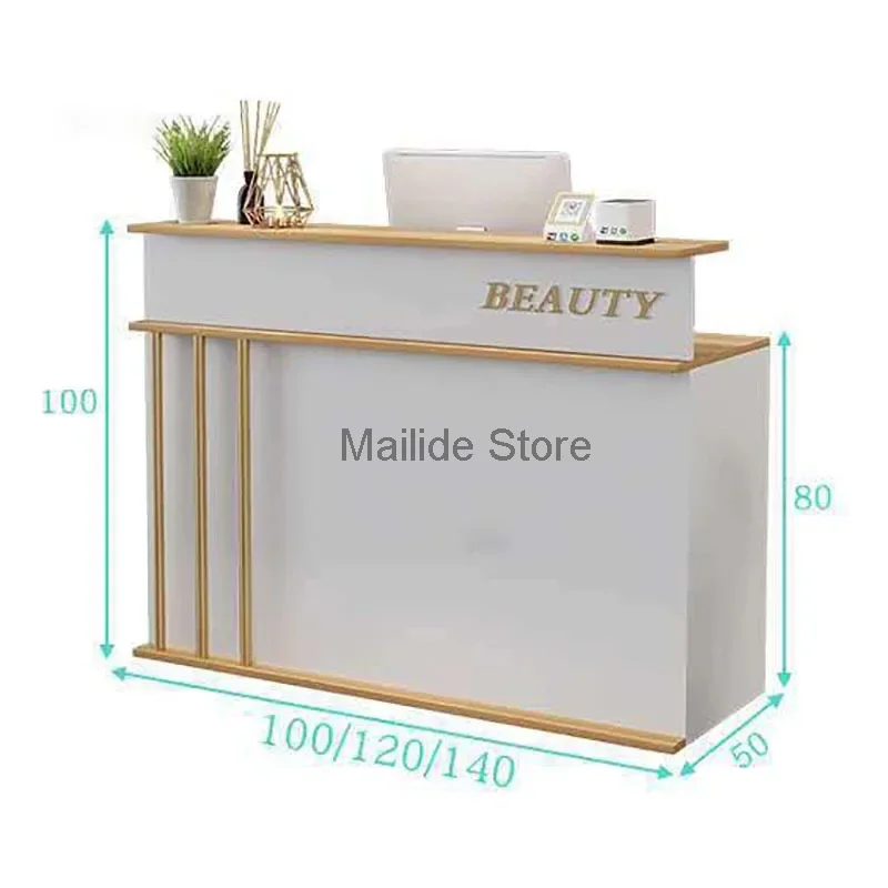 Barber Shop Reception Desks Office Furniture Simple Cashier Counter Office Desks Modern Beauty Salon Bar Table Reception Desk