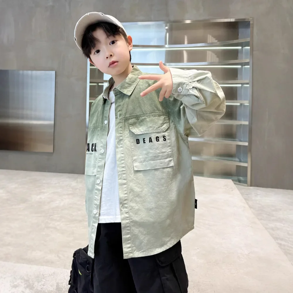 Cool Handsome Boys Spring Autumn Jacket Spring Children's Clothing Big Kids Trendy Shirt from Mainland China