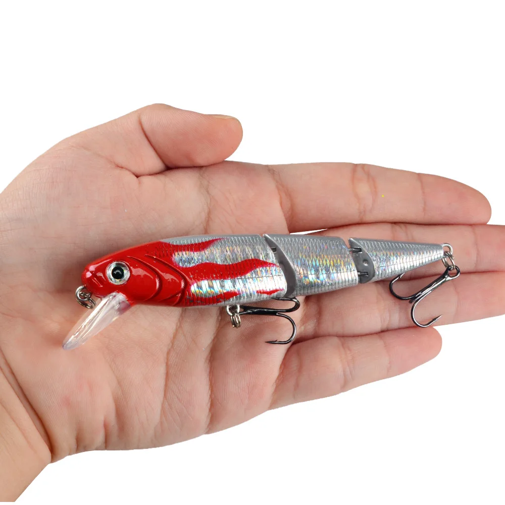 EASYFISH 3 Segments Colorful Minnow Fishing Lure Hard Artificial Bait 3D  Eyes 11cm 15.3g Fishing Wobblers Crankbait Plastic