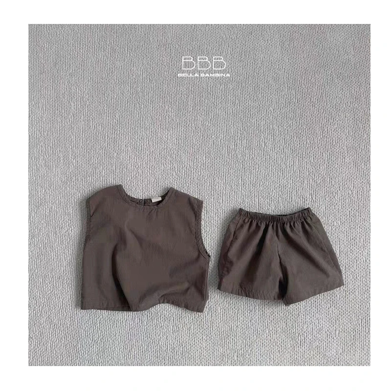 TZ2668 유니섹스 여름용 시원한 느낌의 조끼 반바지 세트 (남아 여아용)