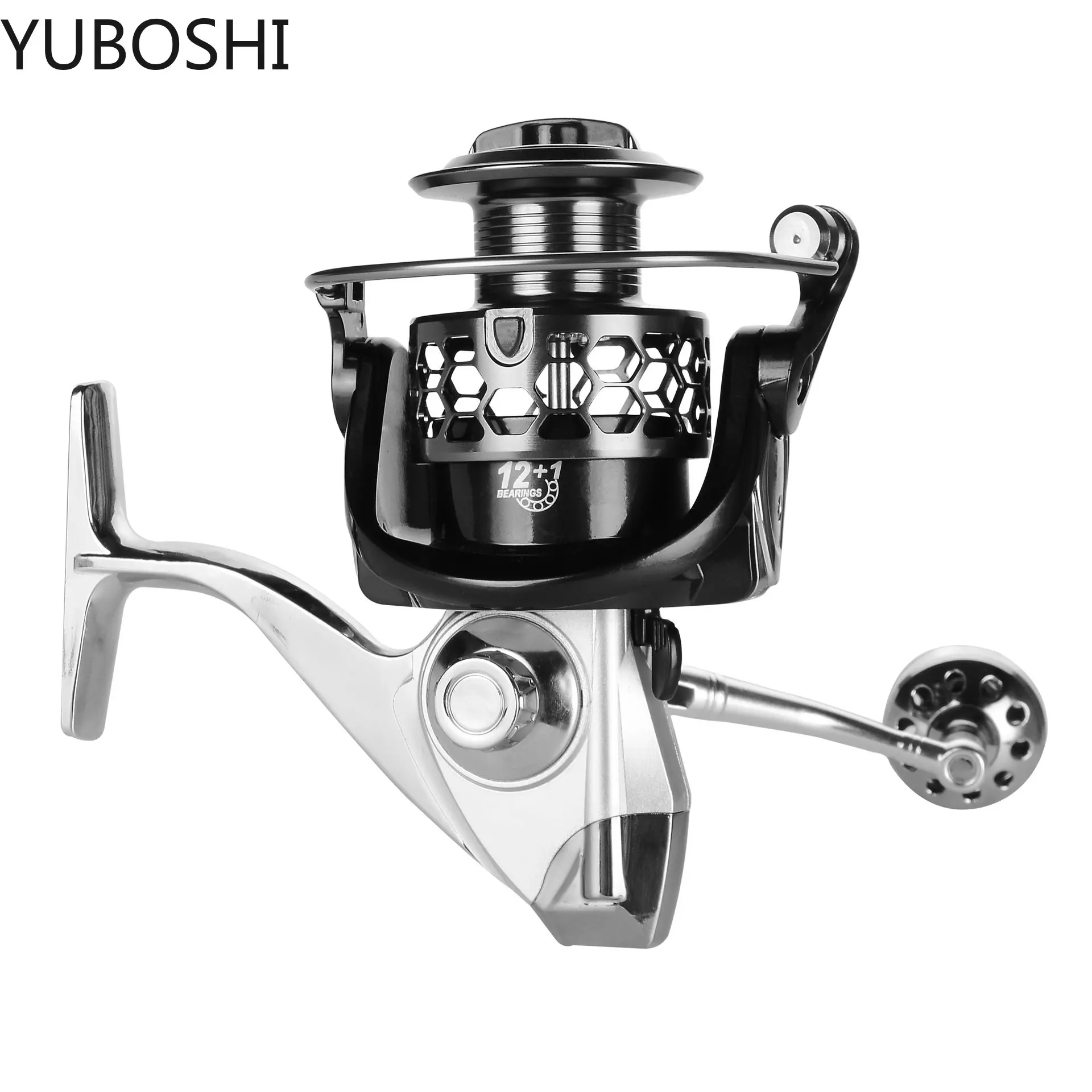 

YUBOSHI Hot Sale Anti-Saltwater Aluminum Alloy Body 12+1BB Spinning Reel Gear Ratio 5.2:1/4.9:1 Carp Fishing Reel